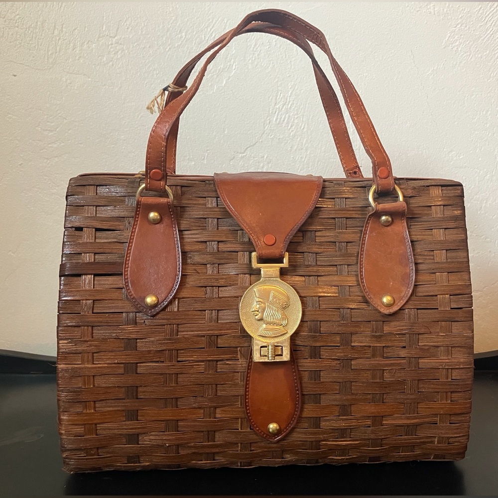 Vintage Basketweave Purse Handbag